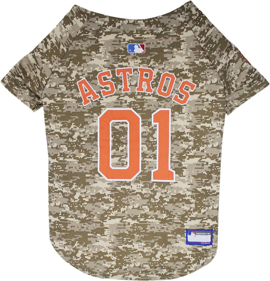 MLB Camo Jersey for Dogs - Houston Astros Hunting Jersey, Large - MLB Team Logo Camouflage Pet Apparel