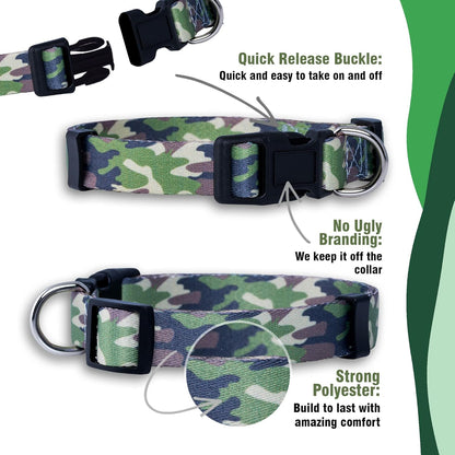 Camo Dog Collar (Large, Green)
